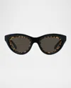 Loewe Acetate Mini Cat Eye Anagram Sunglasses In Black