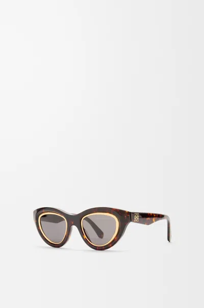 Loewe Anagram Cat-eye Tortoiseshell Acetate And Gold-tone Sunglasses In Brown