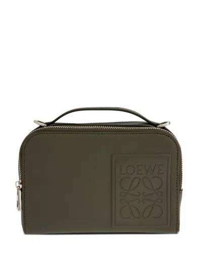 Loewe Mini Anagram-debossed Messenger Bag In Green