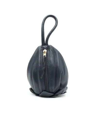 Loewe Mini Anagram Flower Pouch In Blue