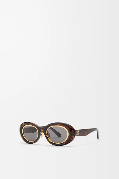 Loewe Mini Anagram Oval Sunglasses For Woman In Orange