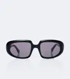 Loewe Mini Anagram Steps Rectangular Sunglasses In Black