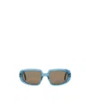 Loewe Mini Anagram Steps Rectangular Sunglasses For Woman In Blue