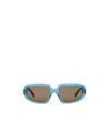 Loewe Mini Anagram Steps Rectangular Sunglasses For Woman In Blue