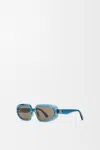 Loewe Mini Anagram Steps Rectangular Sunglasses For Woman In Blue