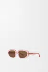 Loewe Mini Anagram Steps Rectangular Sunglasses For Woman In Brown