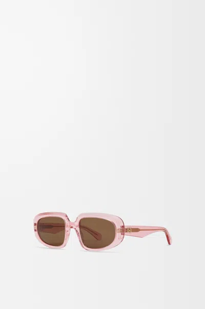 Loewe Mini Anagram Steps Rectangular Sunglasses For Woman In Brown