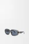 Loewe Mini Anagram Steps Rectangular Sunglasses For Woman In Gray