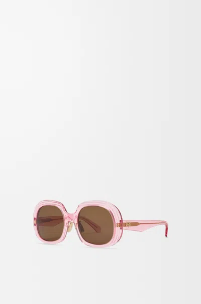 Loewe Mini Anagram Steps Square Sunglasses For Woman In Brown