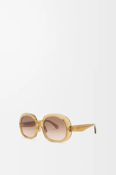 Loewe Mini Anagram Steps Square Sunglasses For Woman In Brown