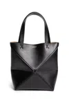 Loewe Puzzle Mini Leather Tote In Black