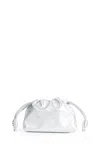 Loewe Flamenco Mini Metallic Leather Clutch In Silver