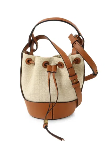 Loewe Mini Balloon Bucket Bag In Neutral