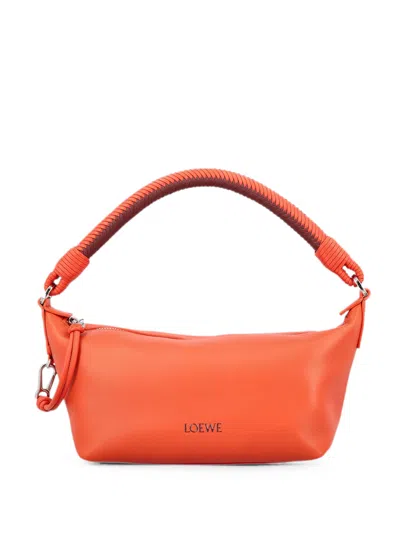 Loewe Mini Cala Braided-handle Leather Tote Bag In Orange