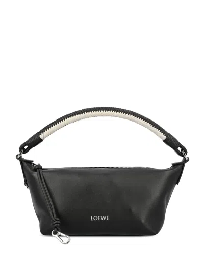 Loewe Mini Cala Woven-handle Leather Shoulder Bag In Black