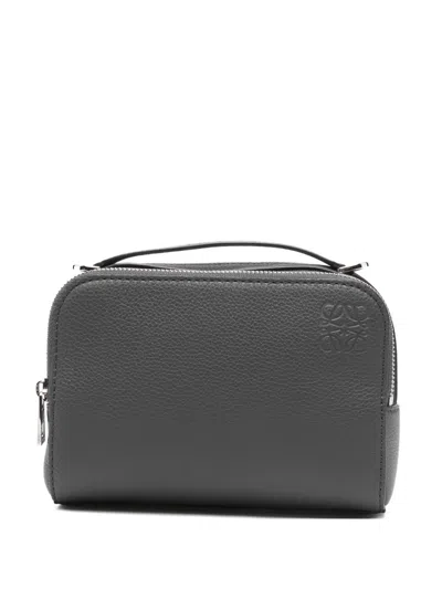 Loewe Mini Calf Leather Tote Bag In Gray