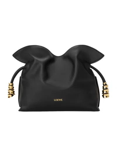 Loewe Mini Coil Flamenco Clutch In Black