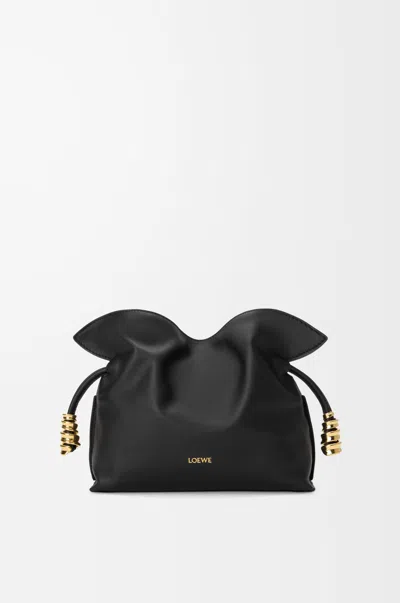 Loewe Mini Coil Flamenco Clutch In Nappa Leather Skin For Woman In Black