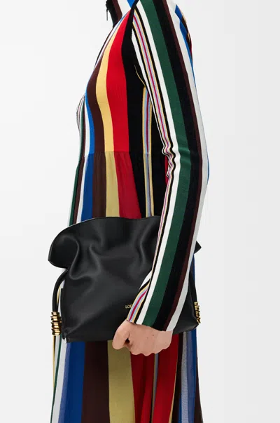 Loewe Mini Coil Flamenco Clutch In Nappa Leather Skin For Woman In Black
