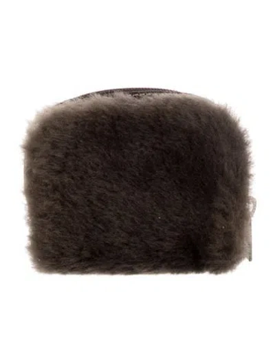 Pre-owned Loewe Mini Cosmetic Bag In Brown