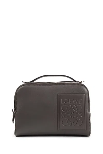 Loewe Mini Crossbody Camera Bag In Satin Calfskin In Gray