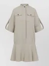Loewe Flared Hem Dress With Shoulder Cutouts And Pocket Detail