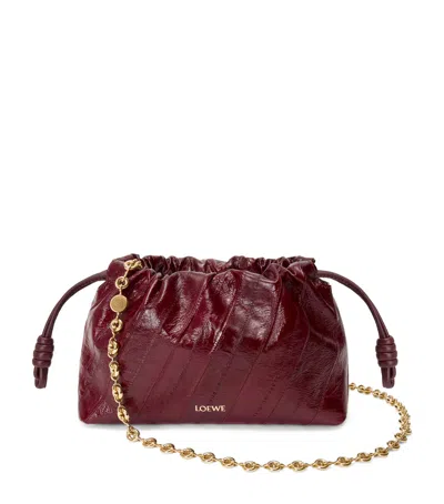 Loewe Mini Eel Leather Flamenco Purse In Burgundy