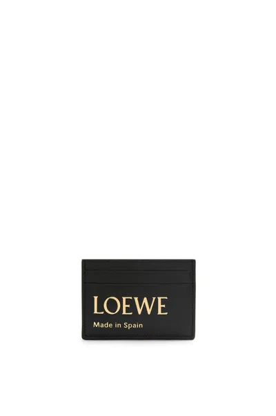 Loewe Mini Embossed Plain Card Holder In Black