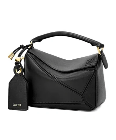 Loewe Mini Featherlight Puzzle Bag In Nappa Lambskin In Black