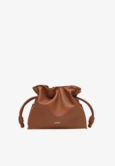 Loewe Mini Flamenco Clutch Bag In Brown