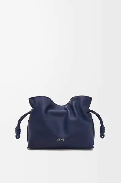 Loewe Mini Flamenco Clutch In Nappa Leather Skin For Woman In Blue