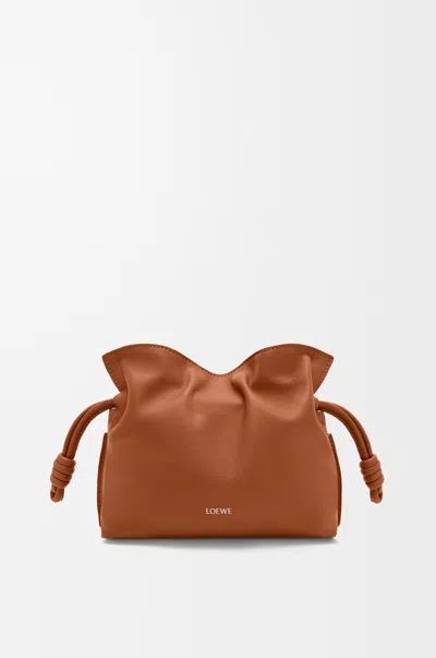 Loewe Mini Flamenco Clutch In Nappa Leather Skin For Woman In Brown