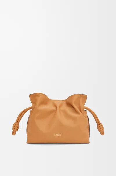 Loewe Mini Flamenco Clutch In Nappa Leather Skin For Woman In Neutral