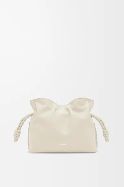 Loewe Womens Sea Salt Flamenco Logo-embossed Mini Leather Clutch Bag In Nude