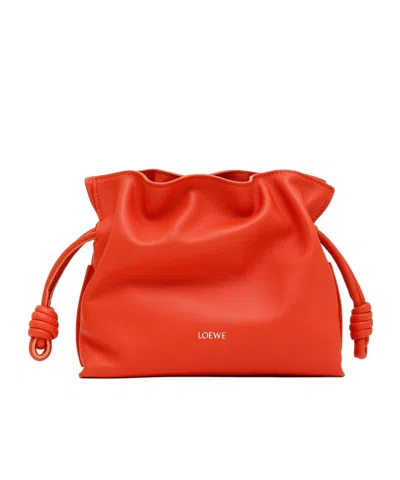 Loewe Mini Flamenco Clutch In Nappa Calfskin In Red
