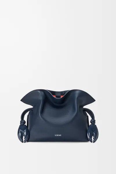 Loewe Mini Flamenco Clutch In Nappa Leather Skin And Check Intarsio For Woman In Deep Navy/multicolor
