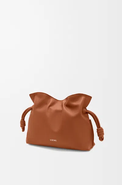 Loewe Mini Flamenco Clutch In Nappa Leather Skin For Woman In Brown