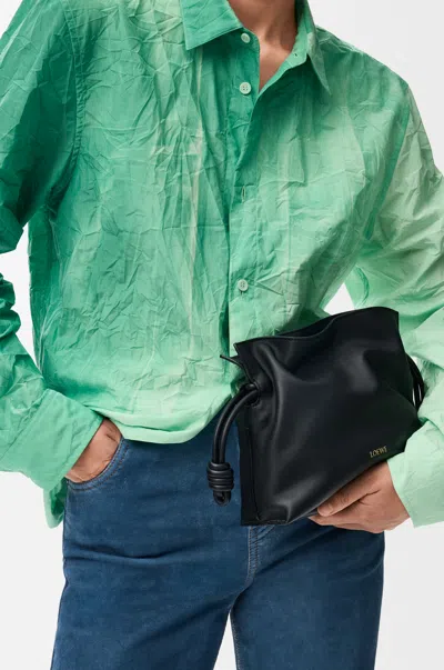 Loewe Mini Flamenco Clutch In Nappa Leather Skin For Woman In Black