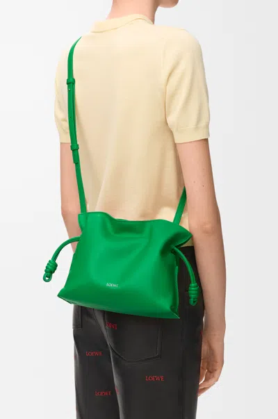 Loewe Mini Flamenco Clutch In Nappa Leather Skin For Woman In Green