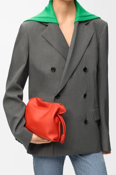 Loewe Mini Flamenco Clutch In Nappa Leather Skin For Woman In Orange