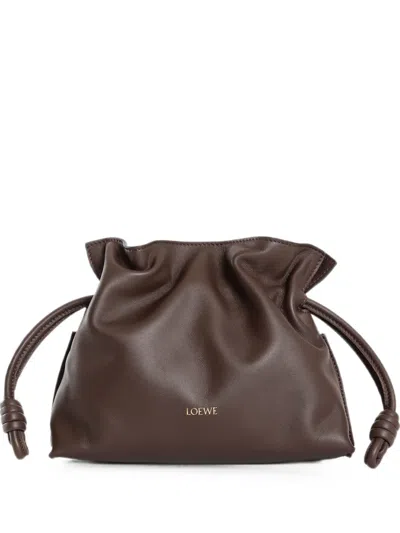 Loewe Mini Flamenco Knotted Bucket Bag In Brown