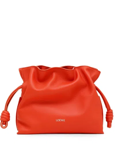 Loewe Mini Flamenco Leather Bucket Bag In Orange
