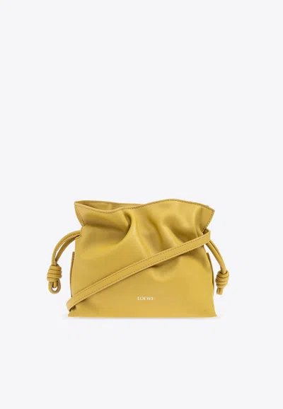 Loewe Mini Flamenco Leather Clutch Bag In Yellow