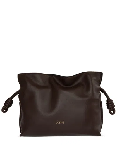 Loewe Mini Flamenco Nappa Leather Clutch Bag In Brown