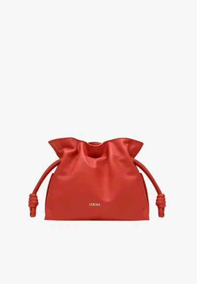 Loewe Mini Flamenco Nappa Leather Clutch In Orange