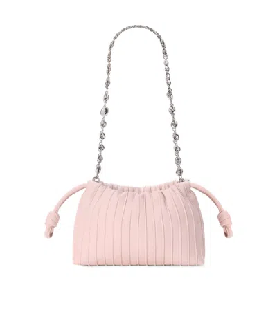 Loewe Mini Flamenco Pleats Purse In Nappa Lambskin In Crystal Powder