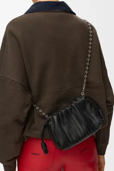 Loewe Mini Flamenco Pleats Purse In Nappa Lambskin For Woman In Black