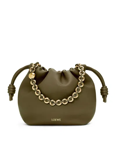 Loewe Leather Mini Flamenco Purse In Green