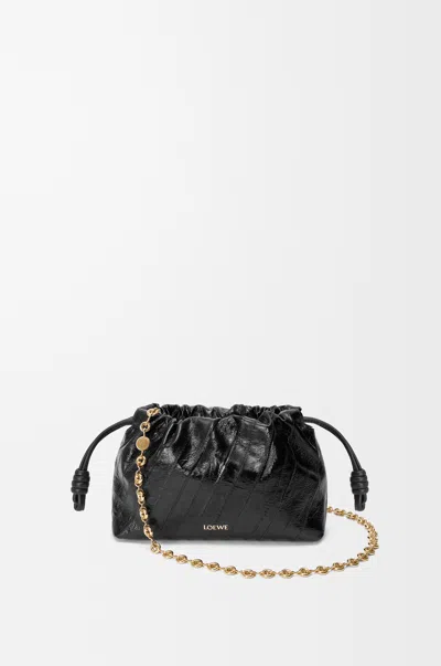 Loewe Mini Flamenco Purse En Cuir De Myxine Pour Femme In Black