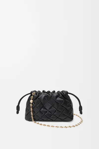 Loewe Mini Pinched Leather Flamenco Purse In Black